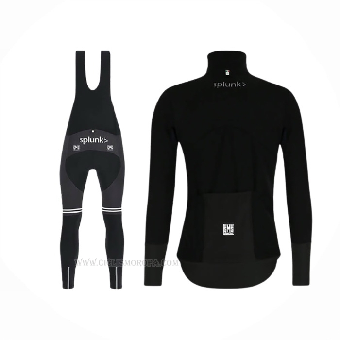 2019 Ropa Ciclismo Trek Segafredo Negro Mangas Largas y Culotte Lunga